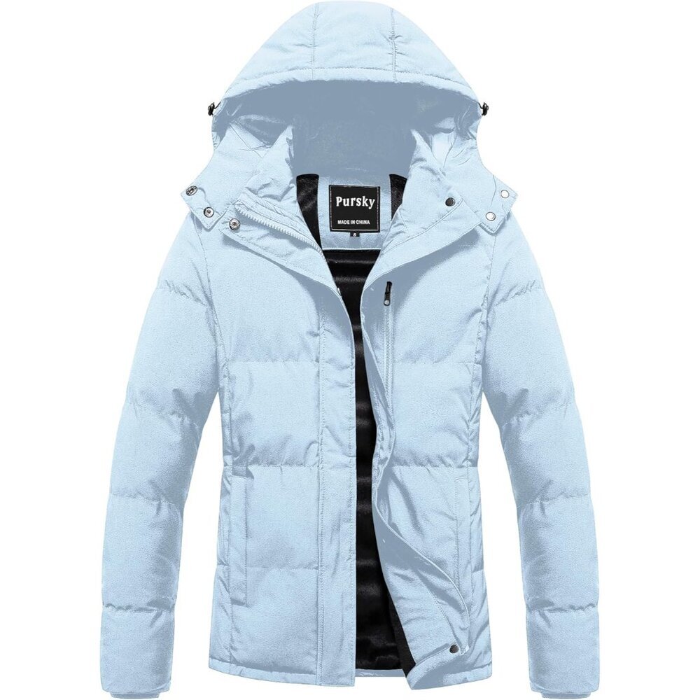 Women's Warm Winter Thicken Coat Waterproof Cropped Jackets Parka With Removable